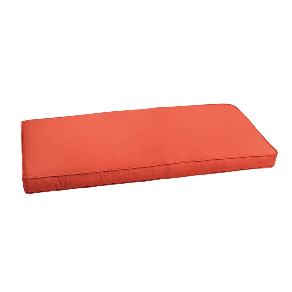Sunbrella Melon Orange Indoor Outdoor Bench Cushion 55 To 60 By Humble Haute