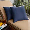 Sunbrella Navy Knife Edged Indoor Outdoor Pillows 22 In Set Of 2