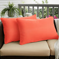 Sunbrella Orange Indoor Outdoor Corded Lumbar Pillow Set Of 2