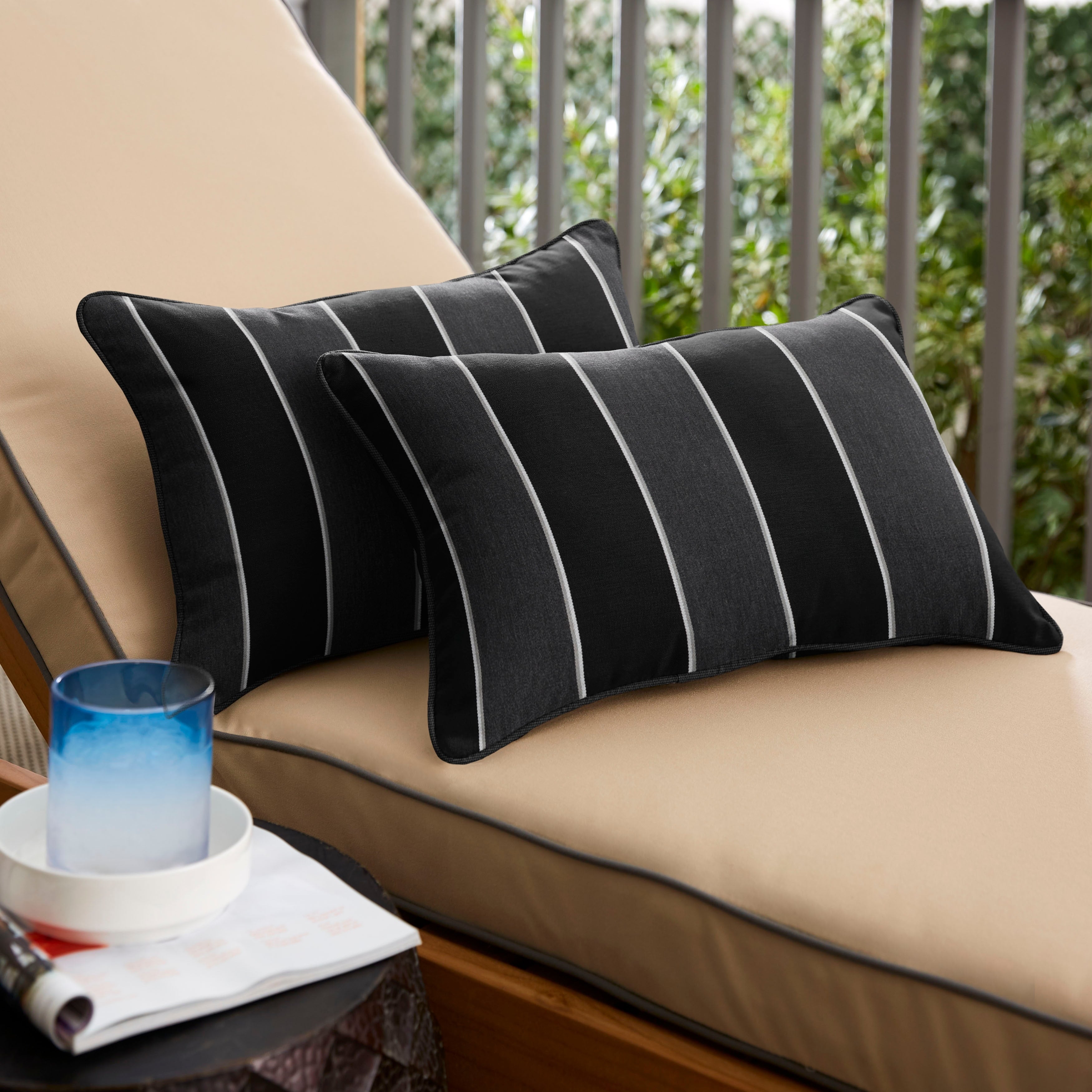 Humble Haute Sunbrella Peyton Granite Indoor Outdoor Corded Pillow Set Of 2
