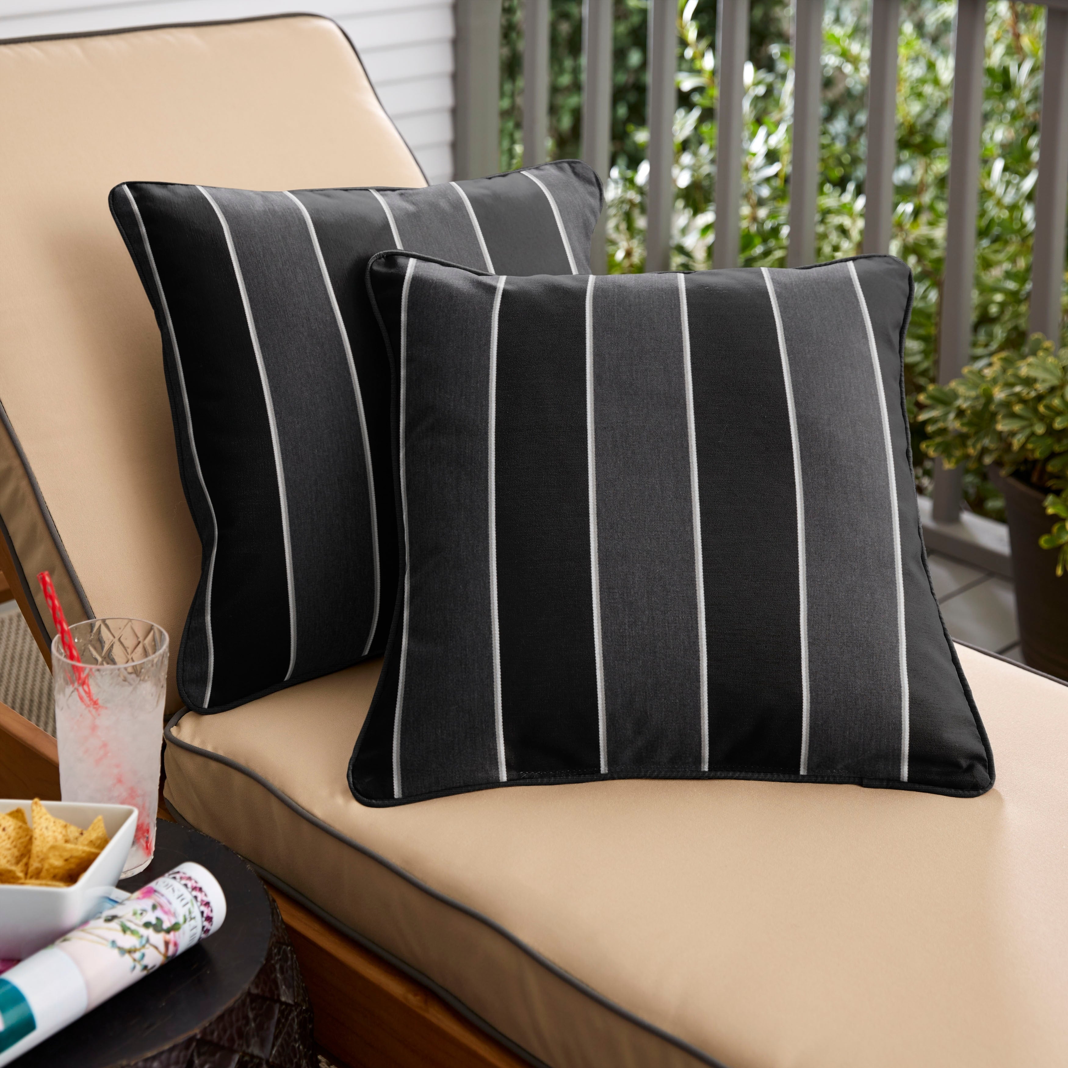 Humble Haute Sunbrella Peyton Granite Indoor Outdoor Corded Pillow Set Of 2