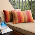 Sunbrella Red Stripe Indoor Outdoor Lumbar Pillow Set Of 2