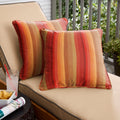 Sunbrella Red Stripe Indoor Outdoor Corded Throw Pillow Set Of 2