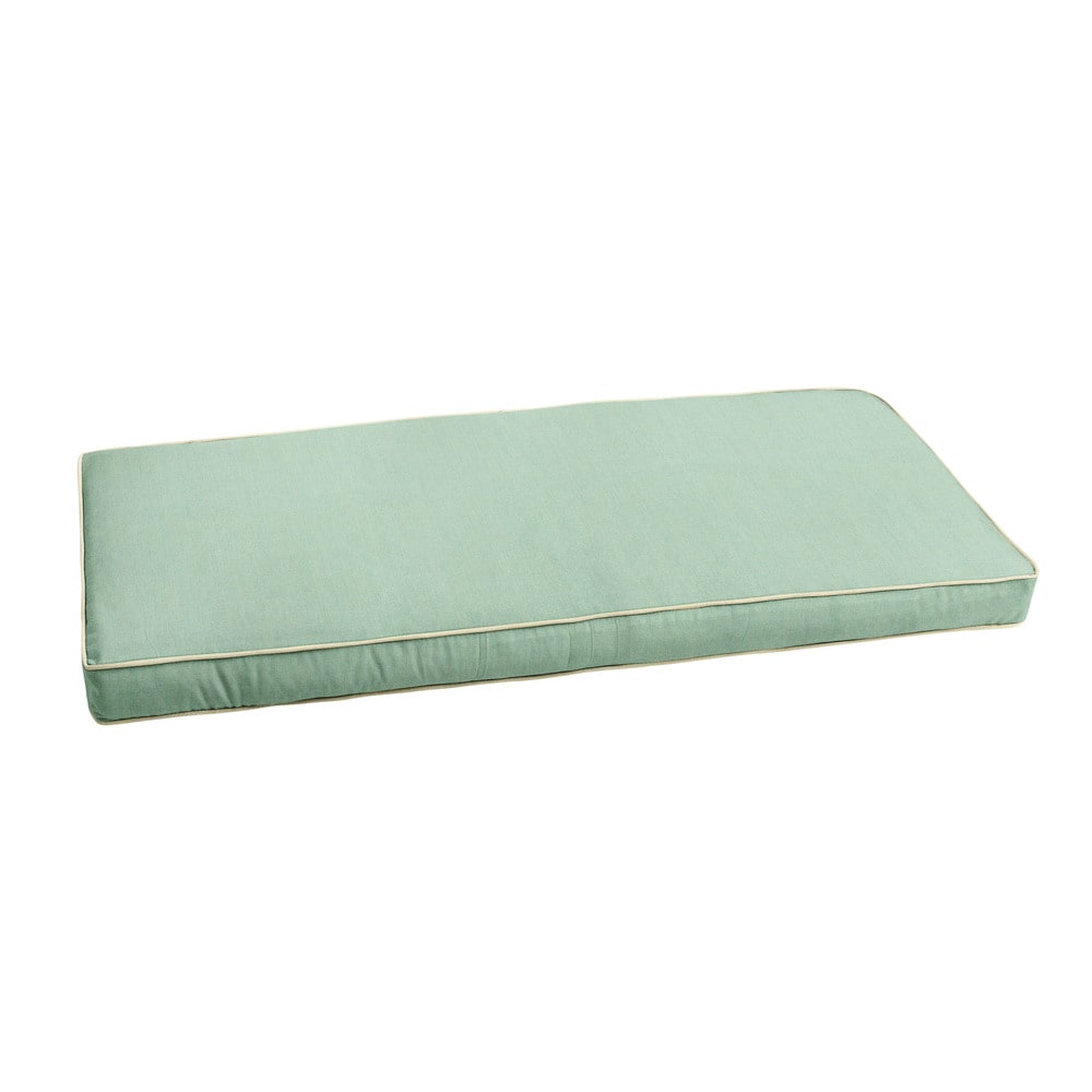 Sunbrella Spa Green W Ivory Indoor Outdoor Bench Cushion 55 To 60