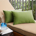 Sunbrella Spectrum Cilantro Indoor Outdoor Knife Edge Pillow Set Set Of 2 13 In X 20 In