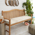 Sunbrella Tan Leopard Indoor Outdoor Bench Cushion Corded