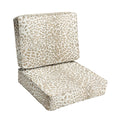 Sunbrella Tan Leopard Indoor Outdoor Deep Seating Cushion Set Corded
