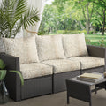 Sunbrella Tan Leopard Indoor Outdoor Deep Seating Sofa Set Corded