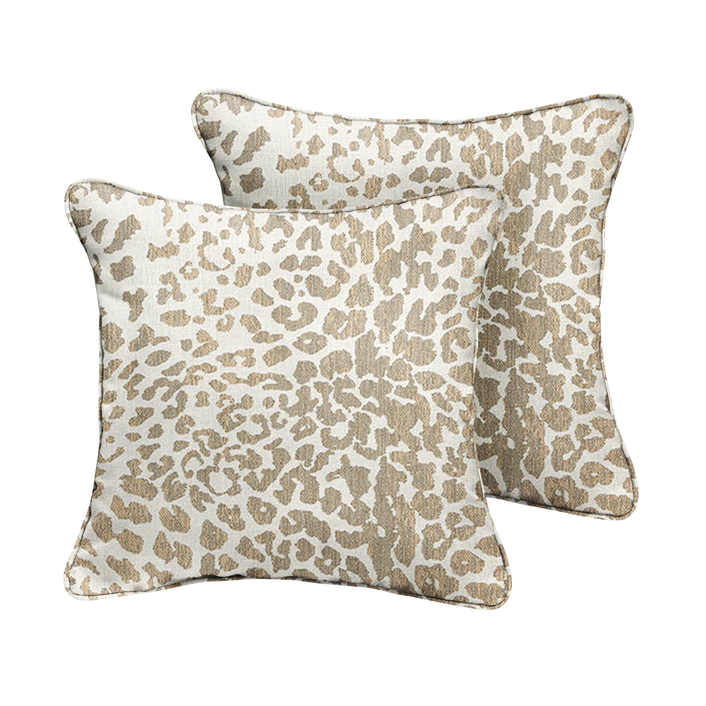 Sunbrella Tan Leopard Indoor Outdoor Pillows Set Of 2 Corded