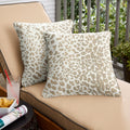 Sunbrella Tan Leopard Indoor Outdoor Pillows Set Of 2 Corded