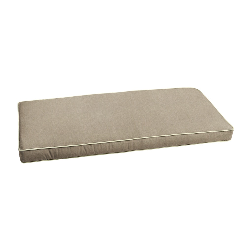 Sunbrella Taupe W Ivory Indoor Outdoor Bench Cushion 55 To 60