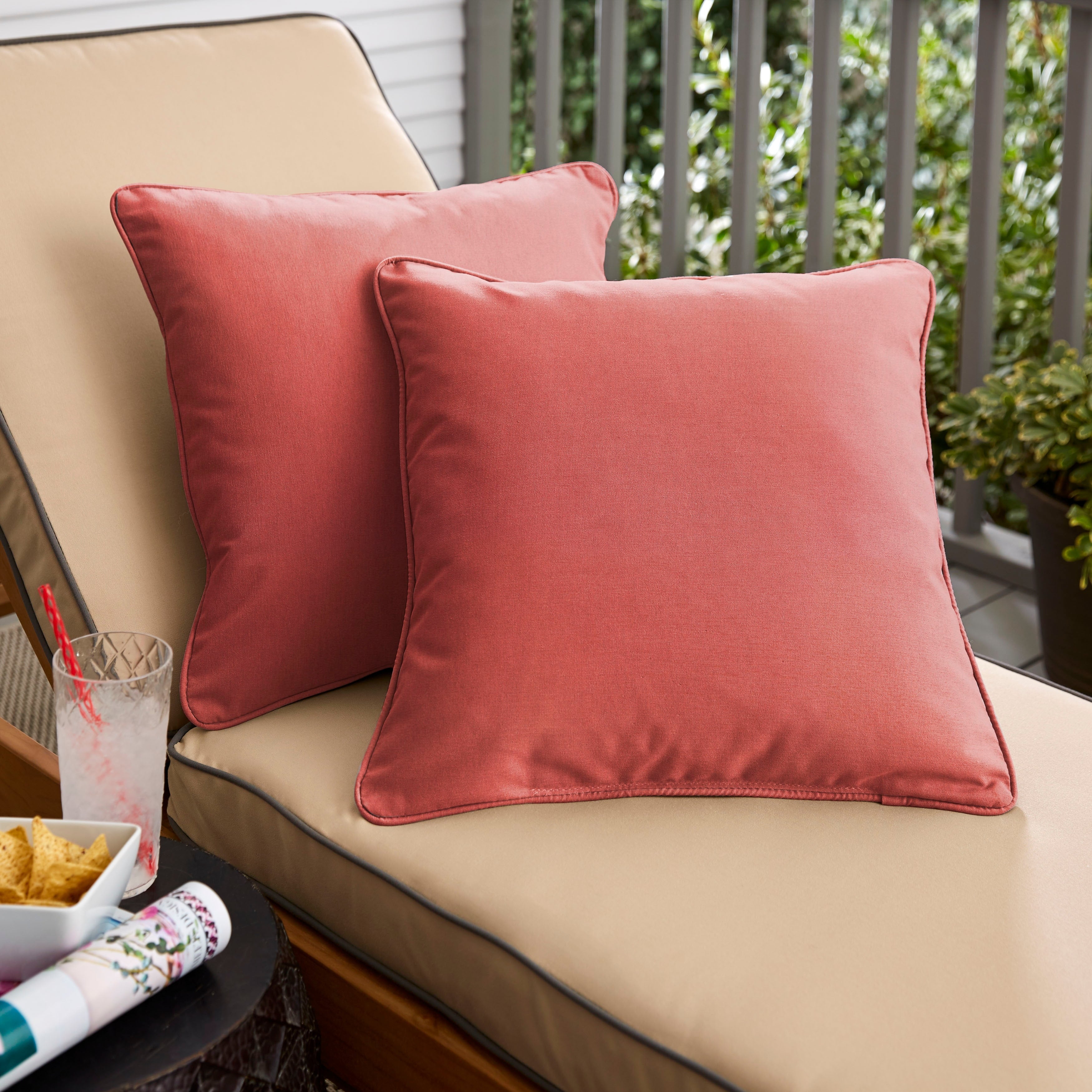Sunbrella Terra Cotta Indoor Outdoor Corded Pillow Set Of 2