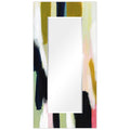 Sunder Rectangular Beveled Wall Mirror On Free Floating Printed Tempered Glass 36 X 72