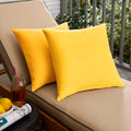 Sunflower Yellow 20 Inch Knife Edged Outdoor Pillows With Sunbrella Fabric Set Of 2