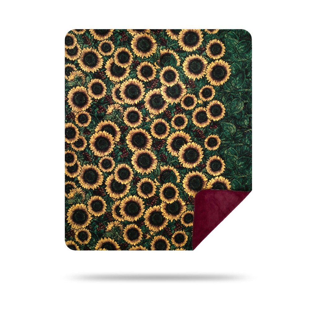 Denali Sunflowers Merlot Blanket 60X70