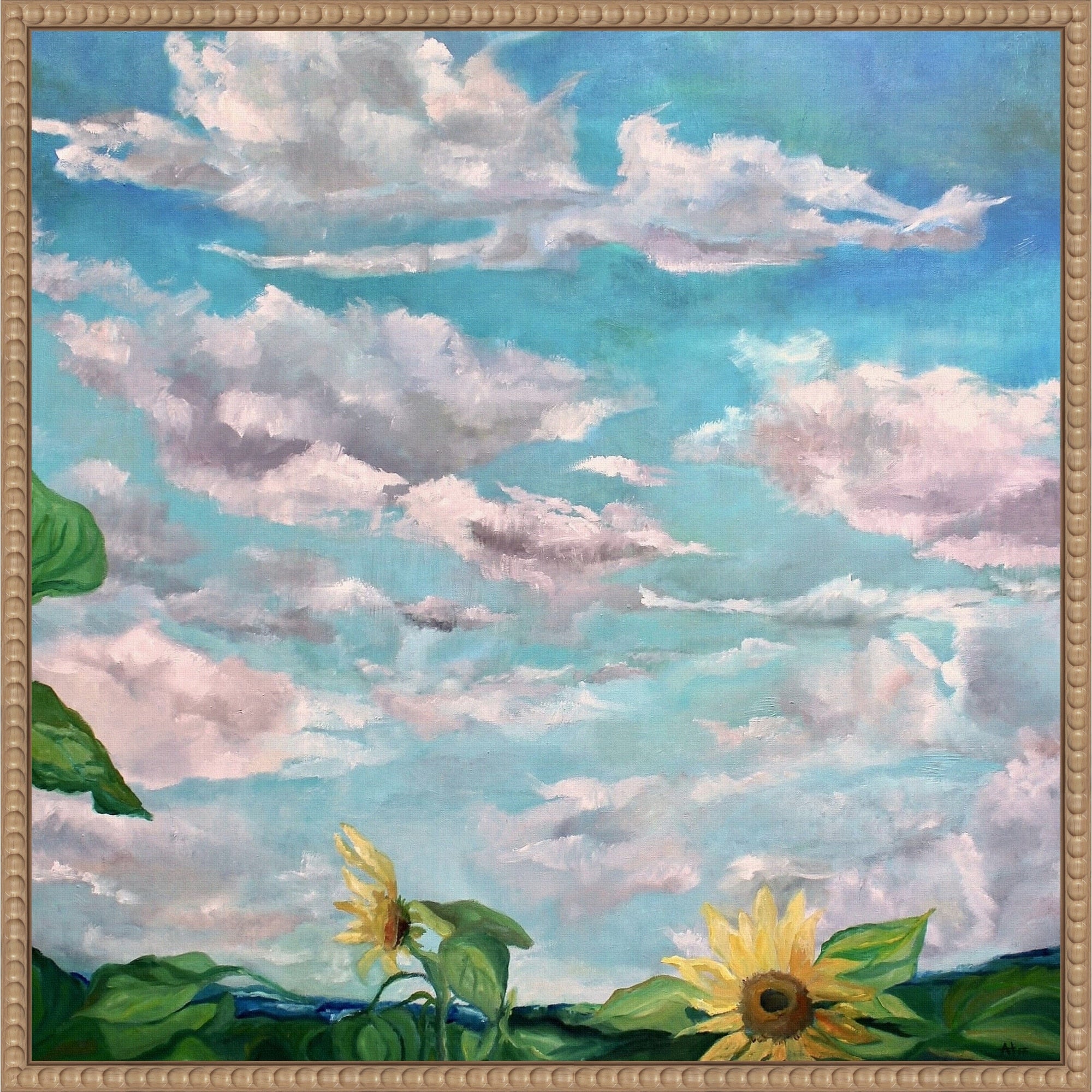 Sunflowers In Ukraine By Alexandra Higgins Framed Canvas Wall Art Print