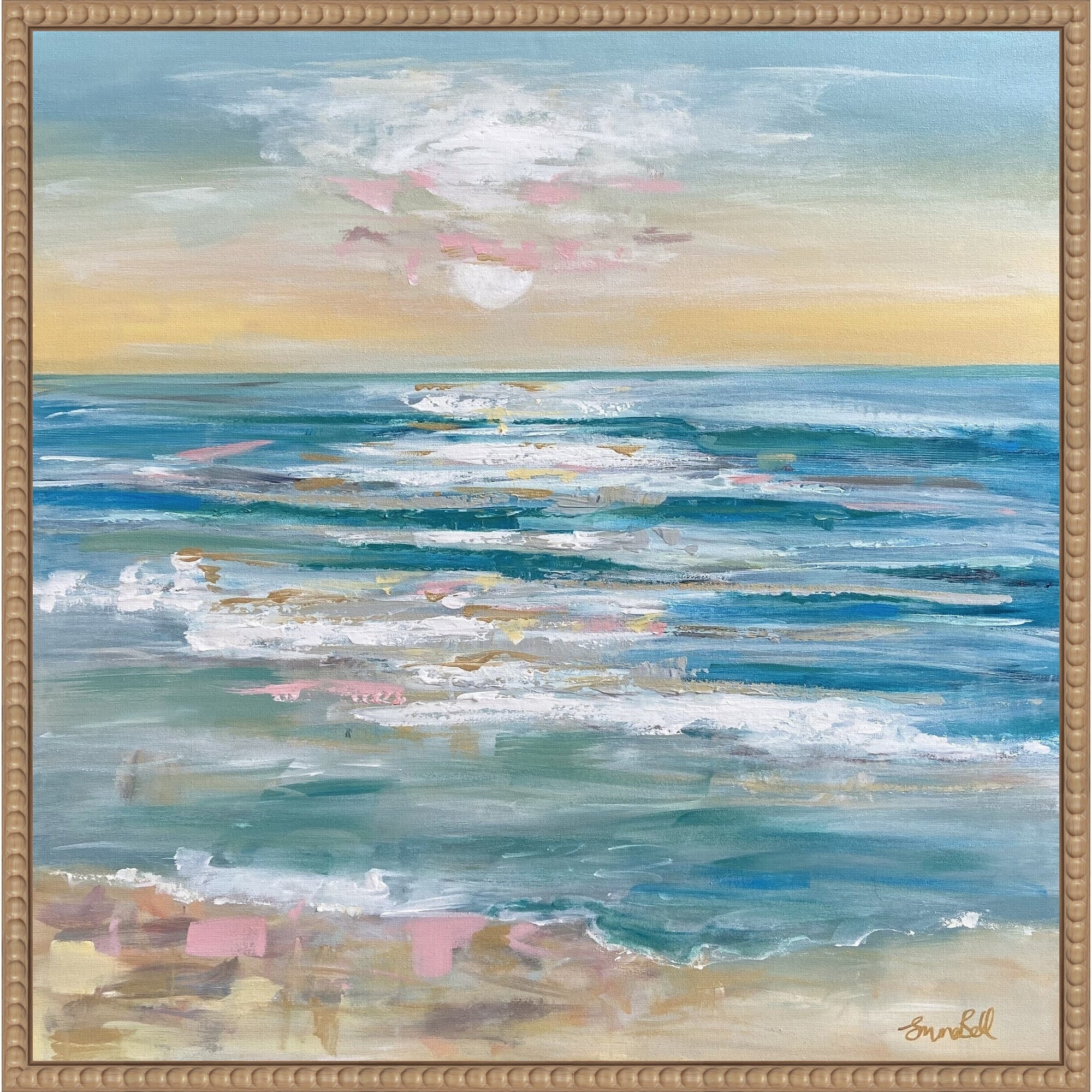 Sunny Seascape I By Emma Bell Framed Canvas Wall Art Print