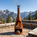 Sunnydaze 70 H Steel Outdoor Chiminea Fire Pit With Built In Log Holder