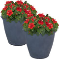 Sunnydaze Anjelica Outdoor Flower Pot Planter Slate Finish 20 Inch 2 Pack