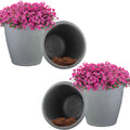 Sunnydaze Anjelica Polyresin Large Round Outdoor Planter 24 Set Of 4 20 In
