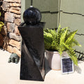 Sunnydaze Black Ball Solar On Demand Fountain With Led Light 30 Inch