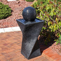 Sunnydaze Black Ball Outdoor Solar Water Fountain Solar On Demand Led Light