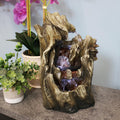 Sunnydaze Cascading Caves Waterfall Water Tabletop Fountain With Led 14 Inch