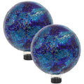 Sunnydaze Deep Ocean Swirl Glass Gazing Globe Ball 10 Set Of 2