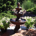 Sunnydaze Flower Blossom Outdoor Water Fountain 3 Tier Electric 43 Inch