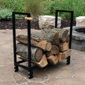 Sunnydaze Indoor Outdoor Black Steel Firewood Log Rack And Cover Combo 30 Inch