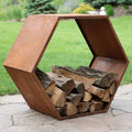 Sunnydaze Heavy Duty Hexagon Rustic Honeycomb Firewood Log Rack 30 Inch Bronze