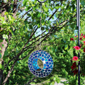 Sunnydaze Outdoor Hanging Bird Feeder Blue Mosaic Fly Through Design 6