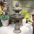 Sunnydaze 2 Tier Pineapple Water Fountain Solar On Demand Fountain 33 Inch