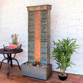 Sunnydaze Rippled Slate Indoor Fountain Copper Finish And Spotlight 48 Inch