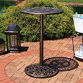 Sunnydaze Round Bar Height Cast Iron Outdoor Patio High Top Pub Table 26 Inch