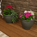 Sunnydaze Set Of 2 Chalet High Fired Glazed Ceramic Planter Gray 12 Inch