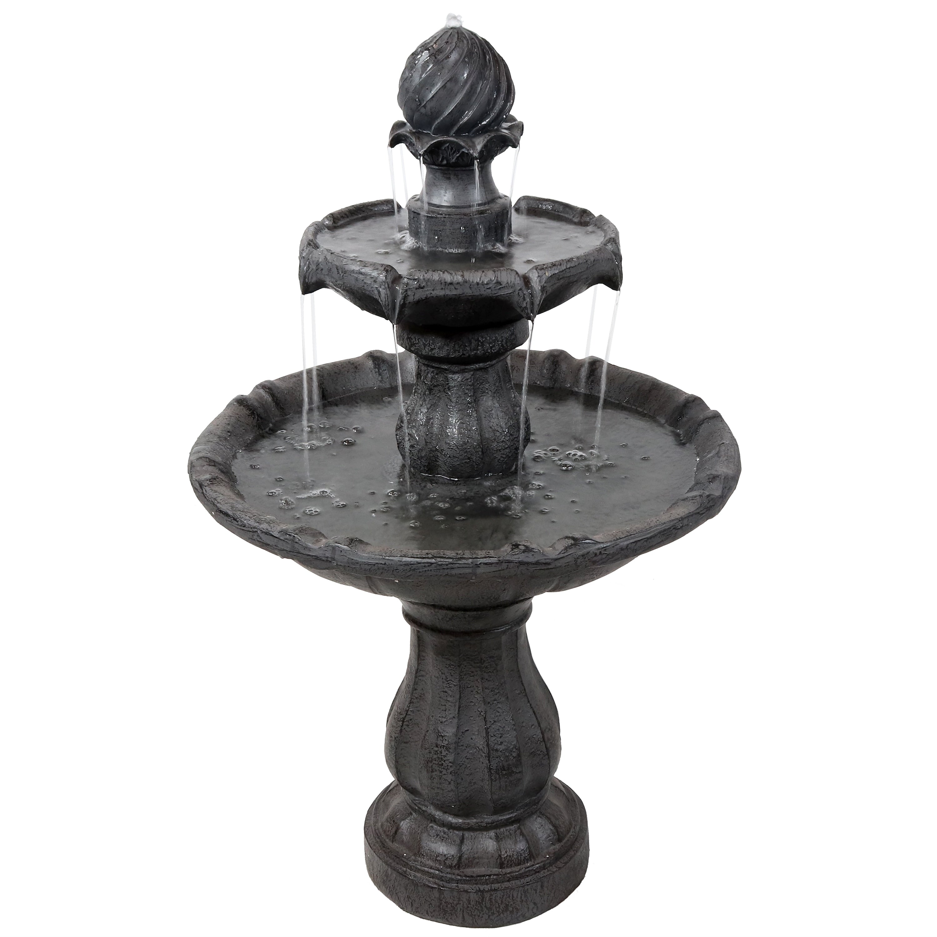 Sunnydaze Two Tier Solar On Demand Fountain 35 Inch Tall