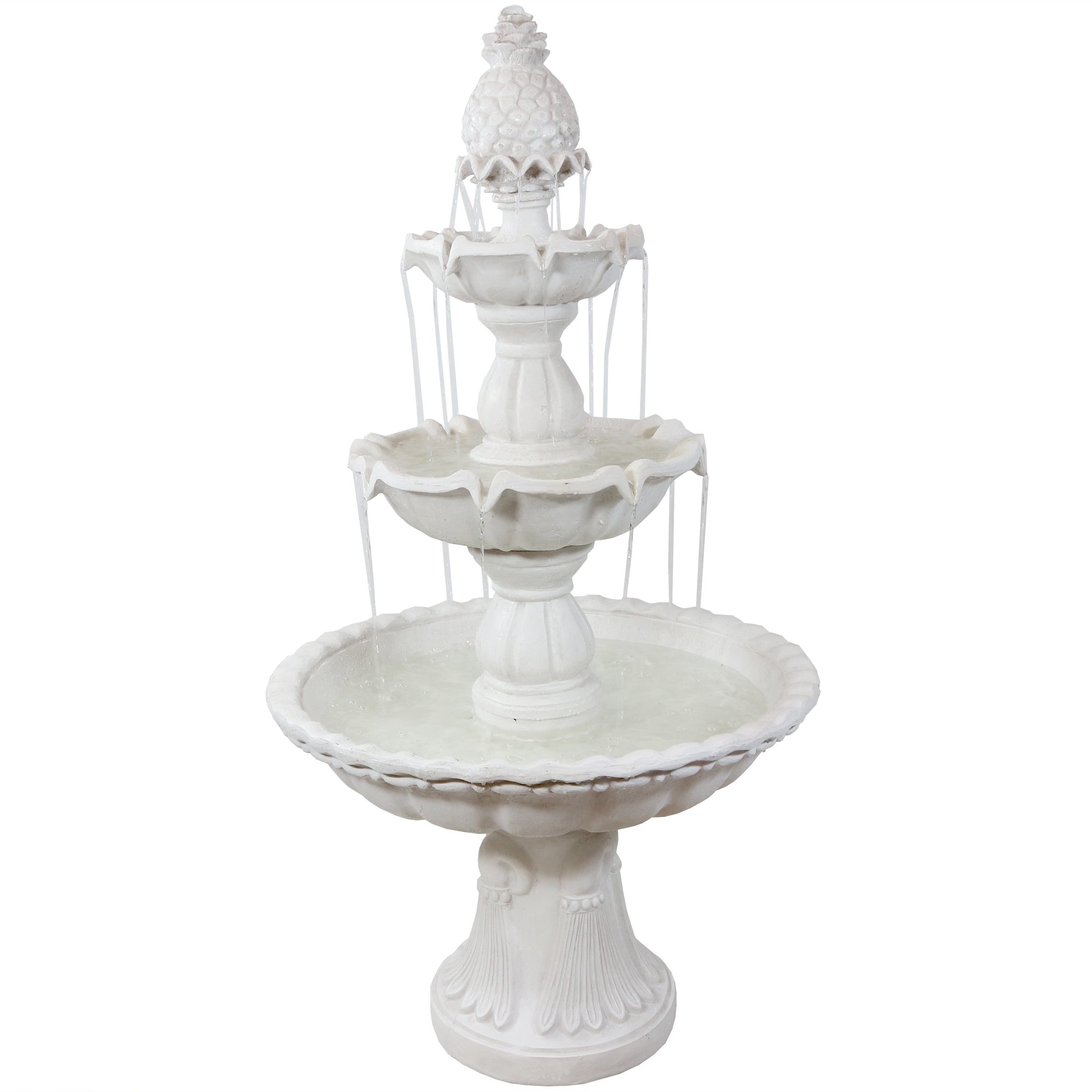 Sunnydaze Welcome 3 Tier Outdoor Garden Water Fountain Electric 59 Inch