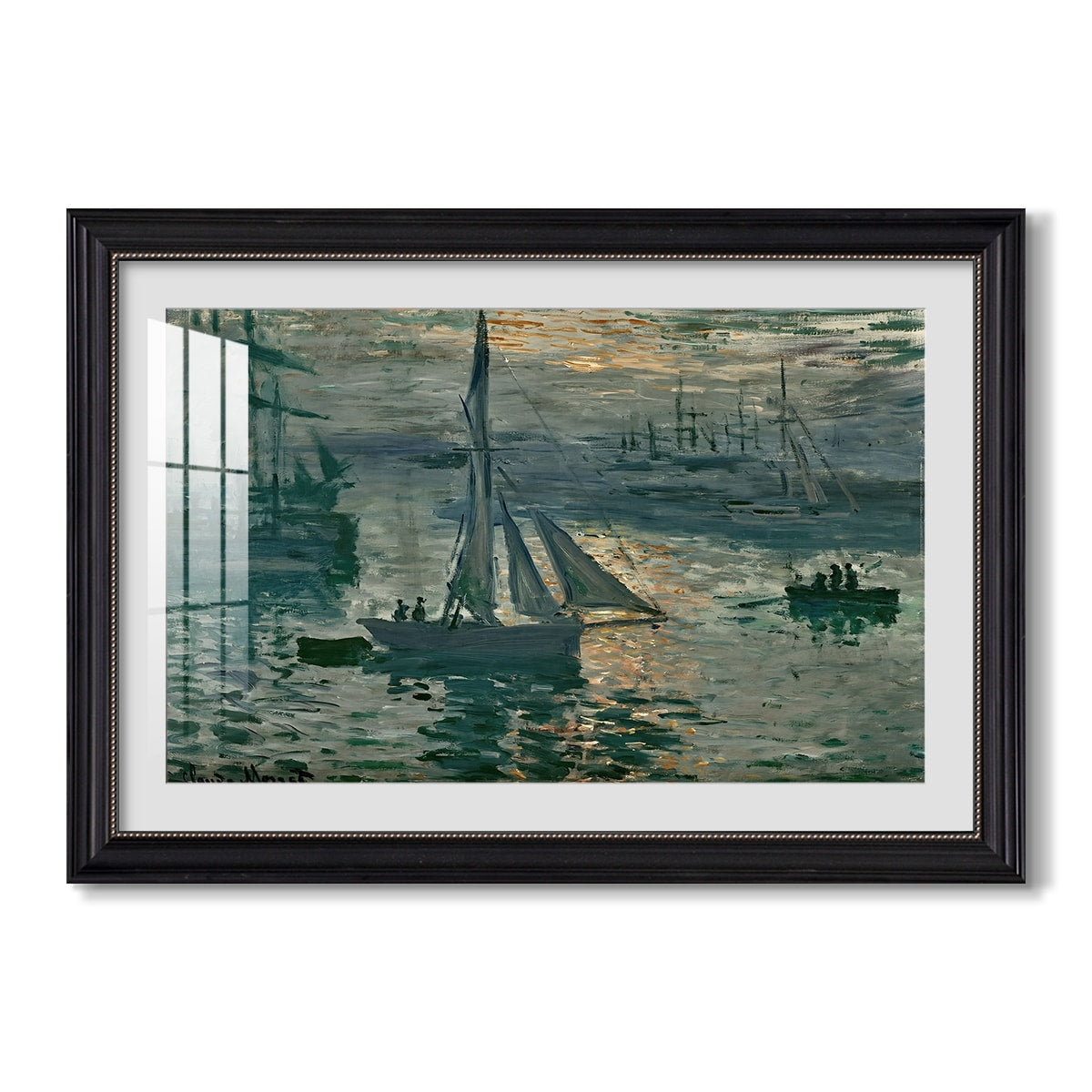 Sunrise 1873 Claude Monet Custom Framed Print