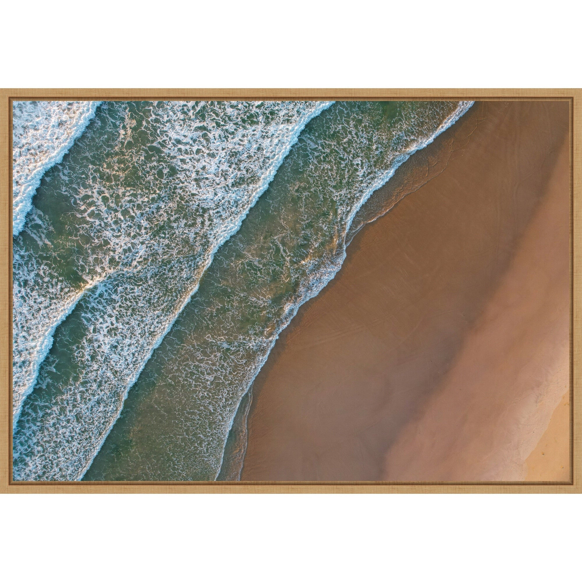 Sunrise Beach Waves By Martin Blahak Framed Canvas Wall Art