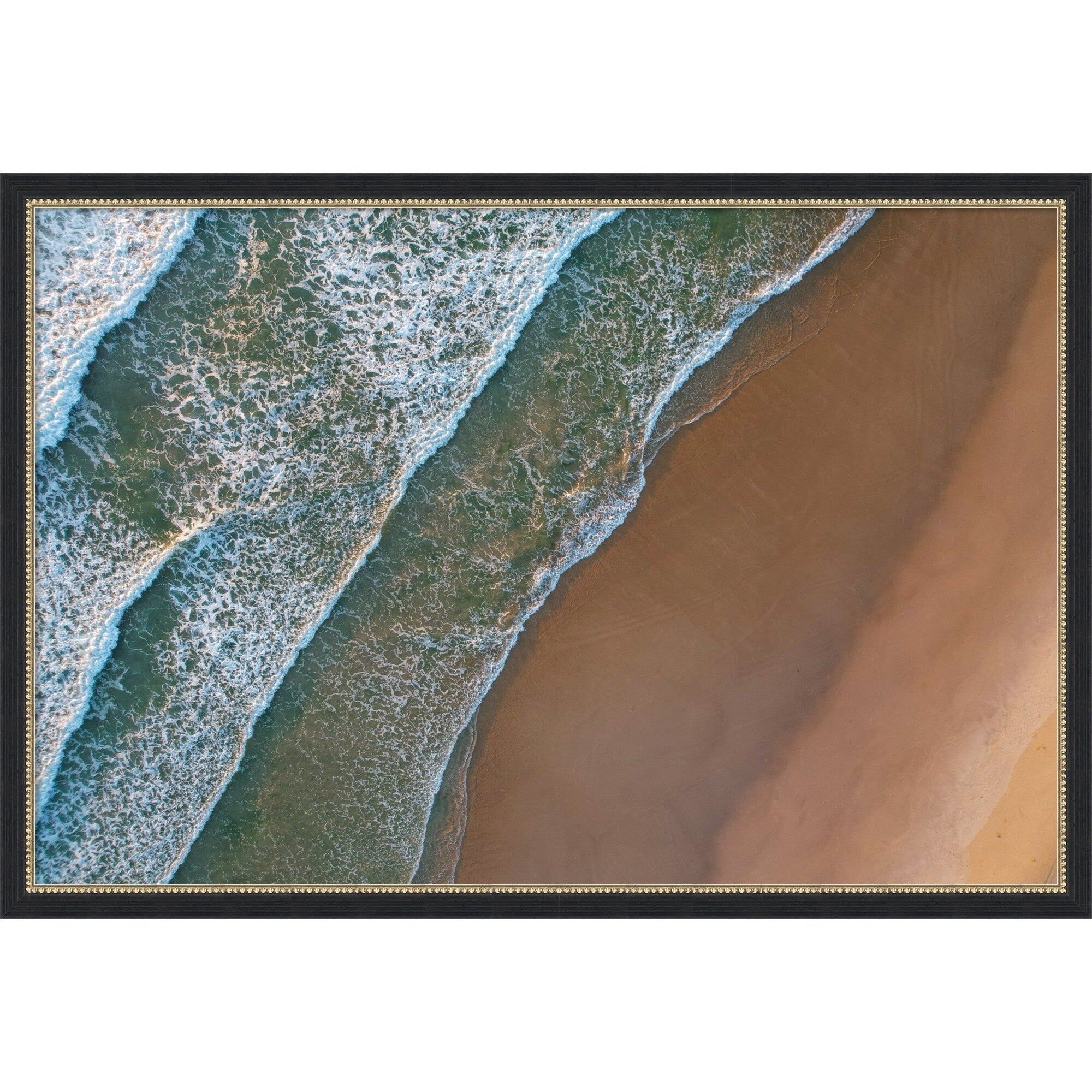 Sunrise Beach Waves By Martin Blahak Framed Mounted Canvas Wall Art Print
