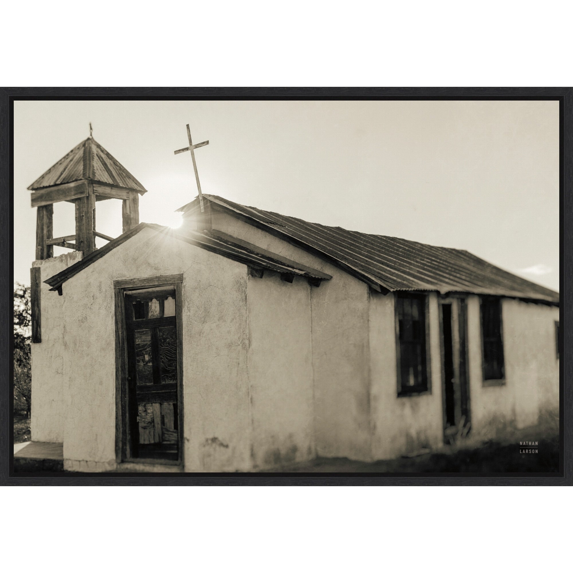 Sunset Cross By Nathan Larson Framed Canvas Wall Art Print
