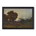 Sunset On The Allier 1904 Henri Harpignies Custom Framed Canvas