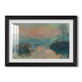 Sunset On The Seine At Lavacourt 1880 Claude Monet Custom Framed Print