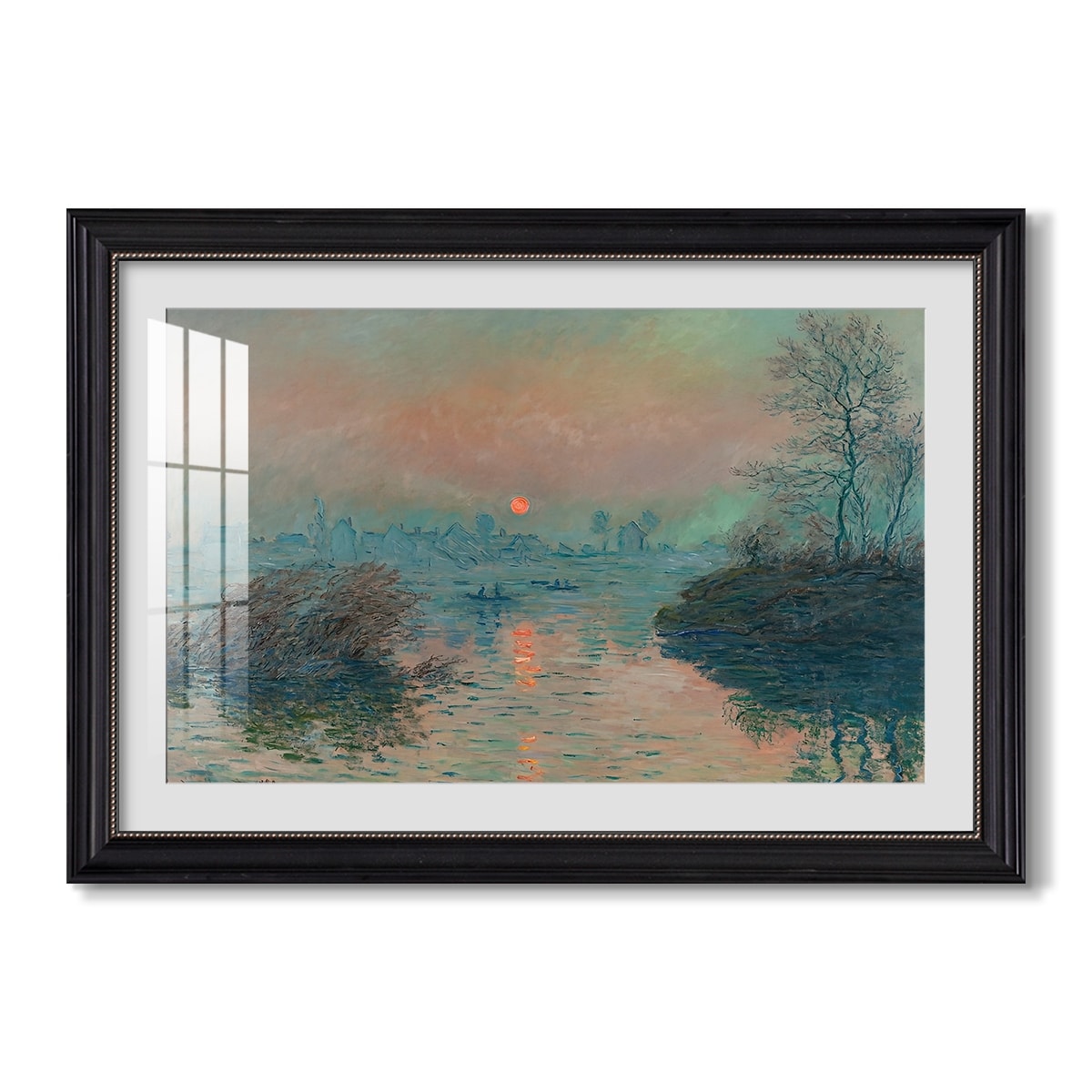 Sunset On The Seine At Lavacourt 1880 Claude Monet Custom Framed Print