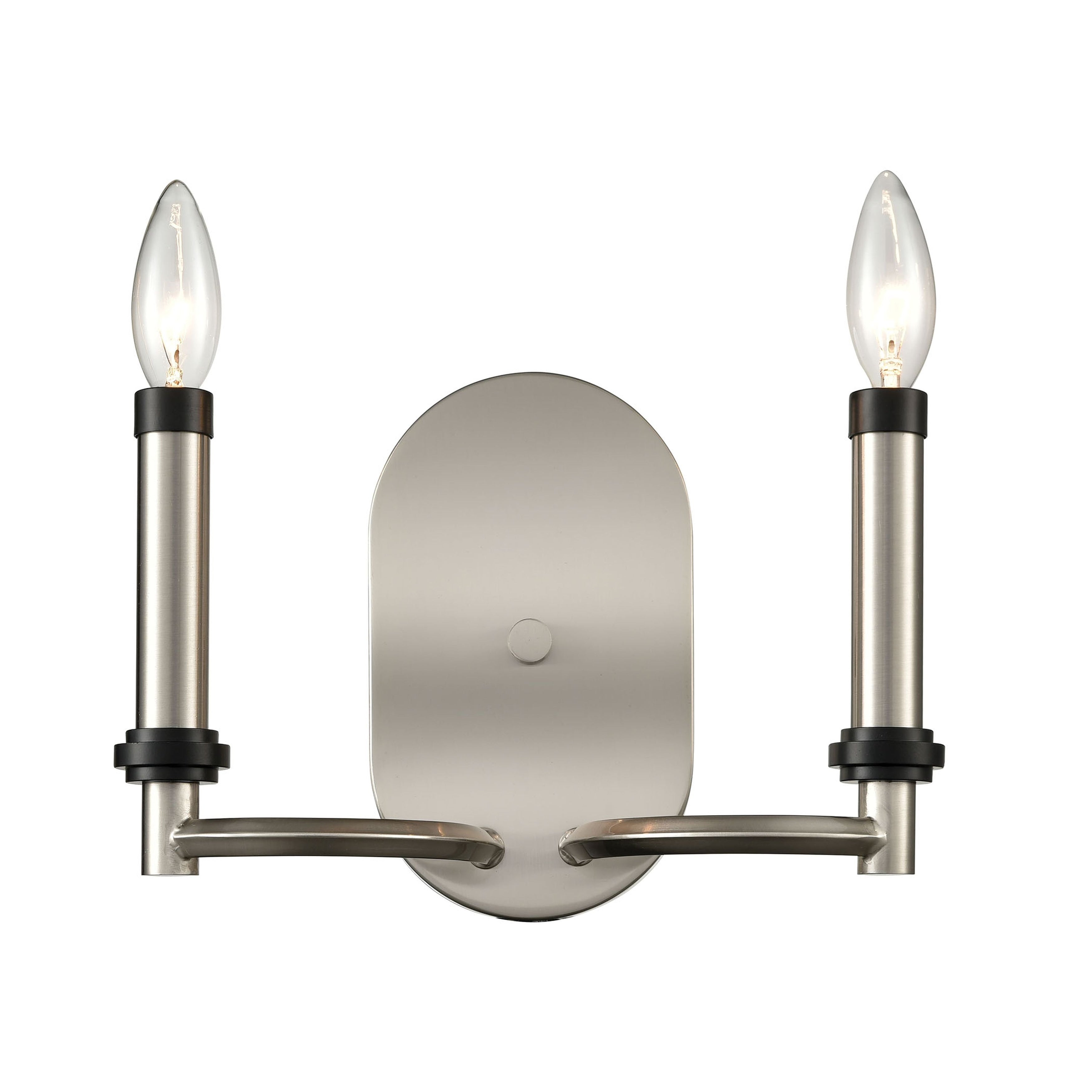 Sunsphere 10 High 2 Light Sconce Satin Nickel 10 Inch Tall