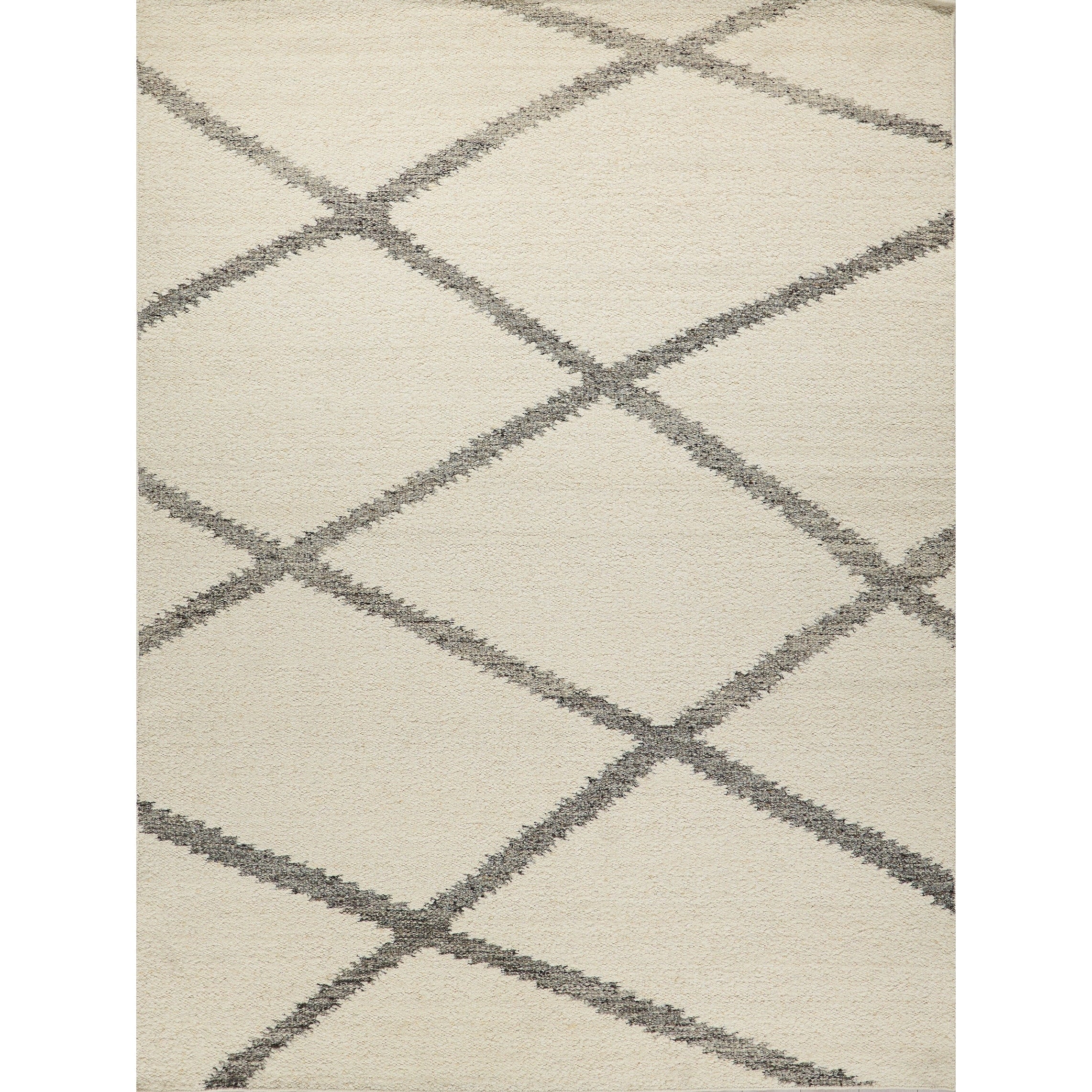 Sunstone Flatweave Wool Ivory Black Area Rug