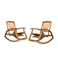 Sunview Outdoor Acacia Wood Rocker Recliners Set Of 2 By Christopher Knight Home