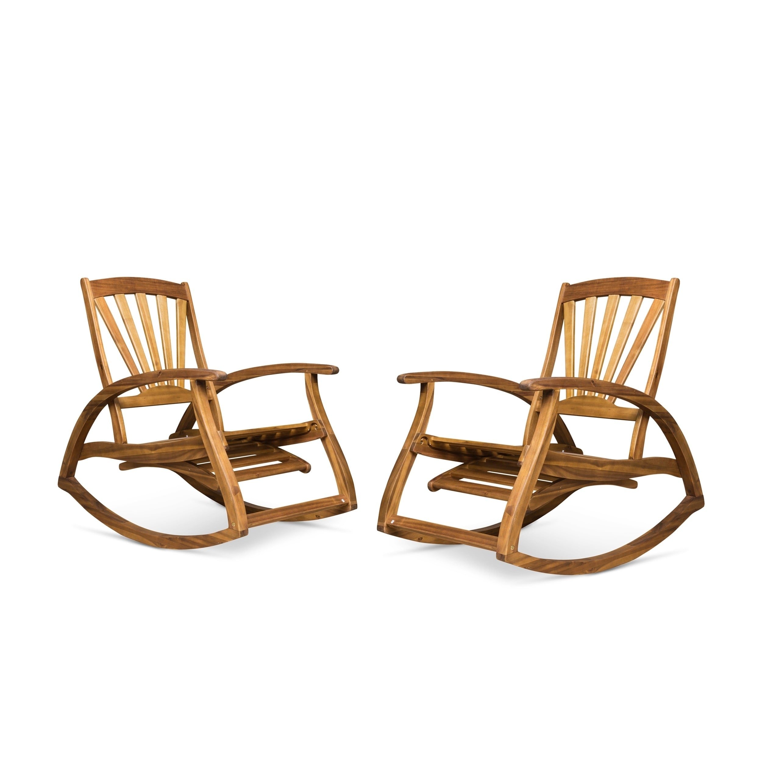 Sunview Outdoor Acacia Wood Rocker Recliners Set Of 2 By Christopher Knight Home