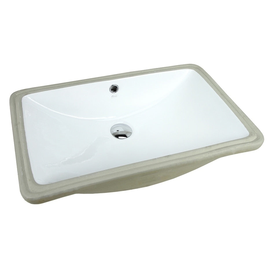 Super Large Ariel 24 Inch Rectangular Undermount Vitreous Ceramic Lavatory Vanity Bathroom Sink Pure White